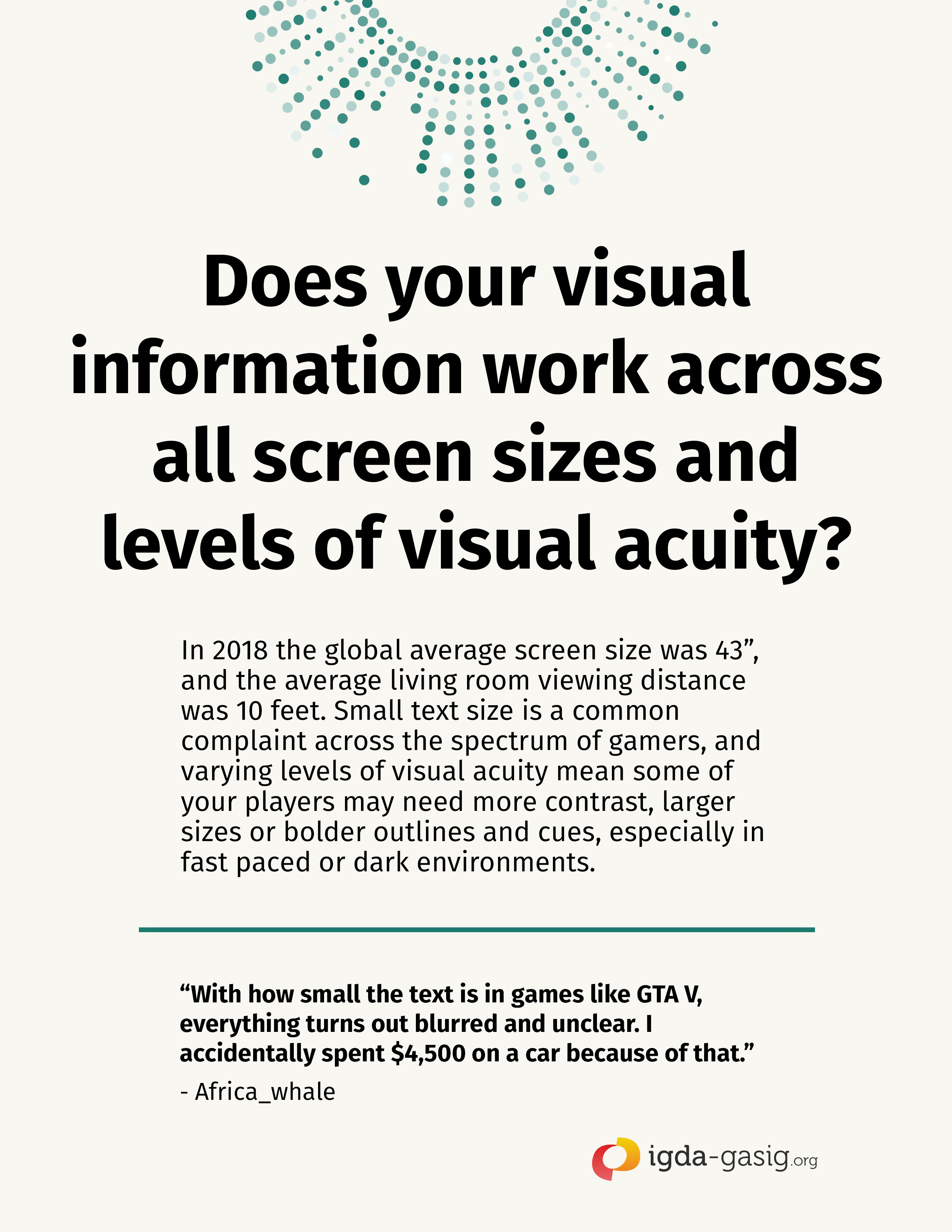 Does your visual information work across all screen sizes and levels of visual acuity? (see end of page for full text)